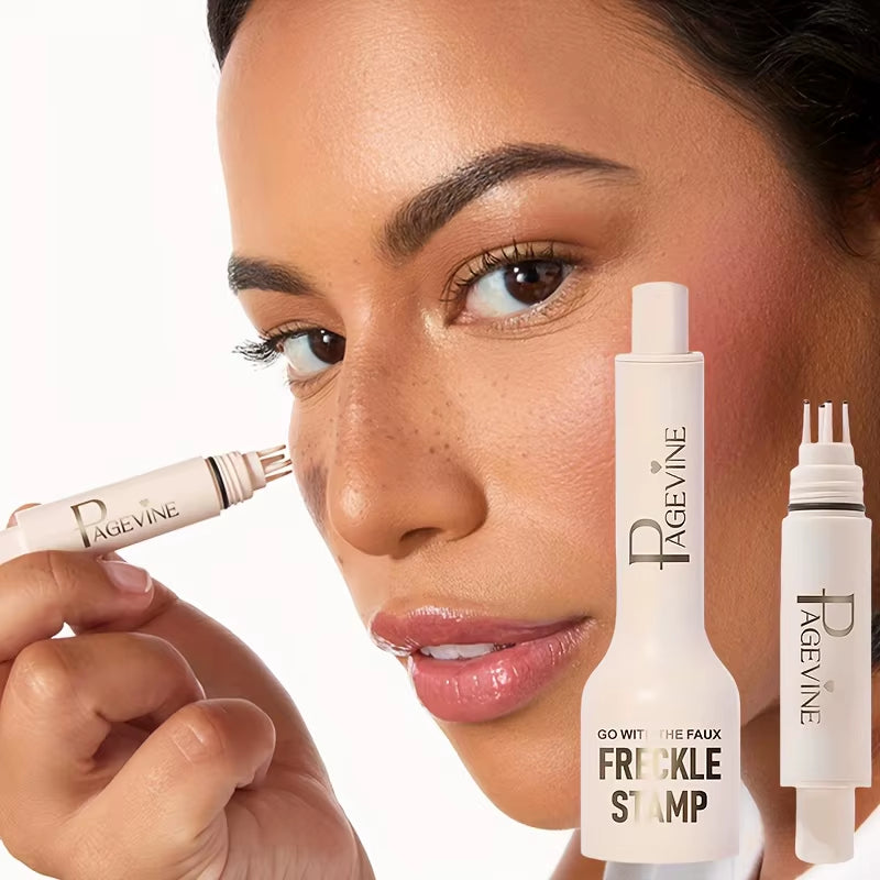 4-in-1 Natural Freckle Stamp Pen - Fast-Drying, Waterproof, Light Coverage Temporary Makeup for Natural-Looking Freckles