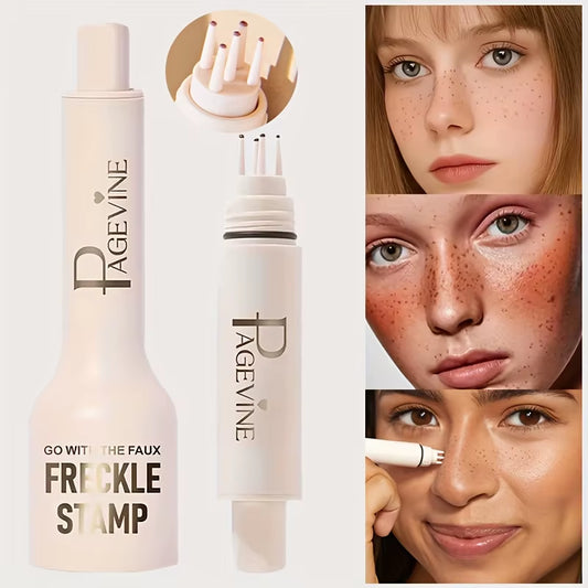 4-in-1 Natural Freckle Stamp Pen - Fast-Drying, Waterproof, Light Coverage Temporary Makeup for Natural-Looking Freckles
